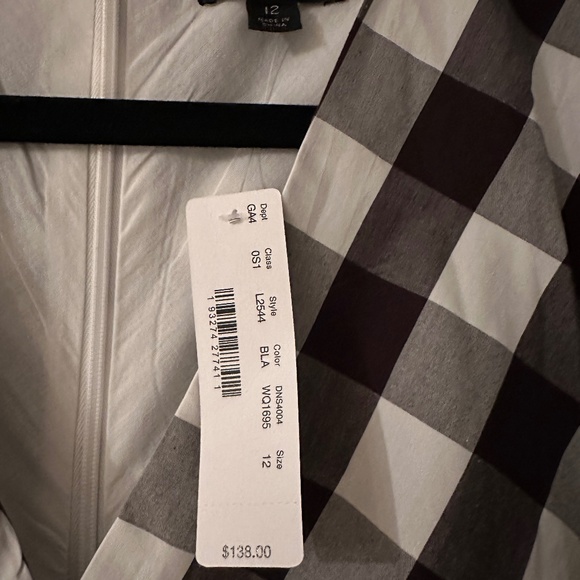 J. Crew Faux Wrap Gingham Poplin Midi Dress NWT - Picture 5 of 5